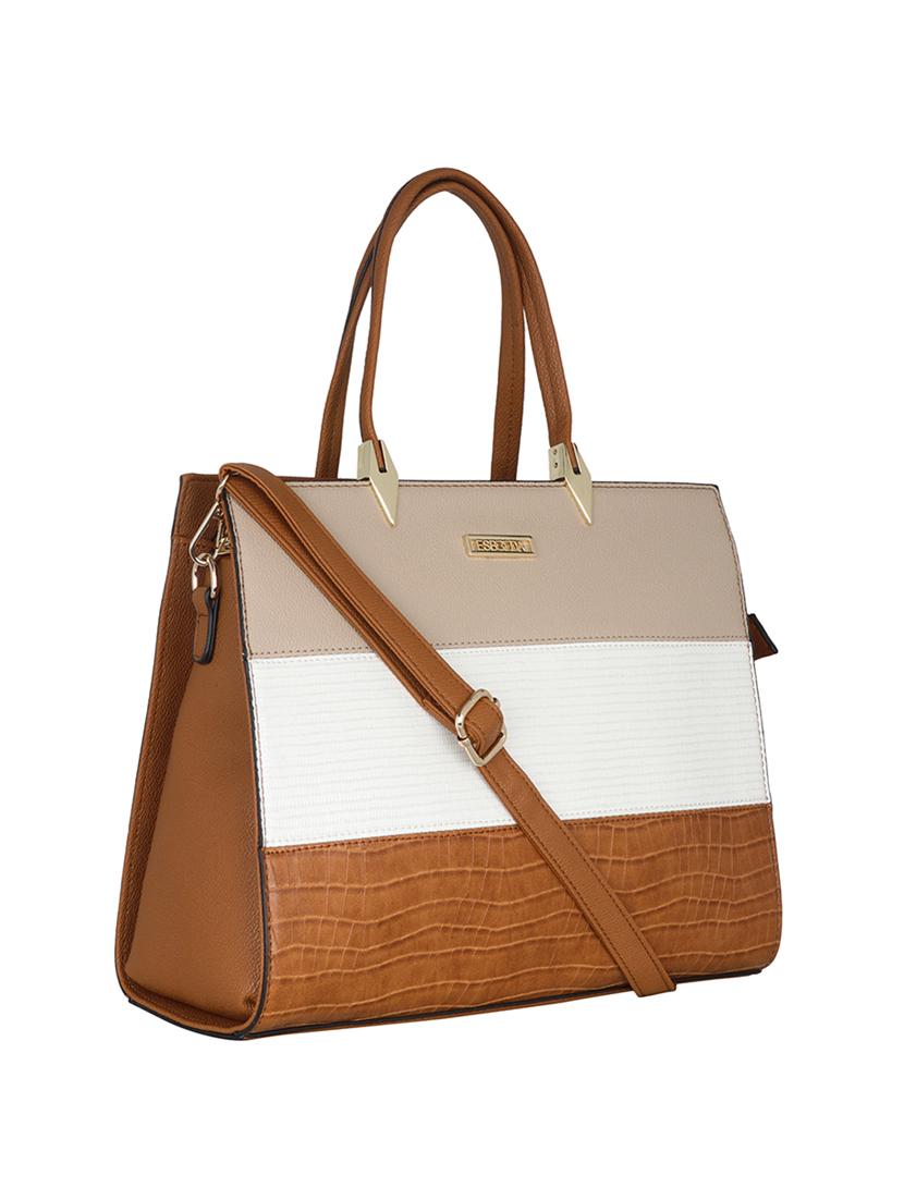 tan leatherette handbag - 17415196 - Standard Image - 4
