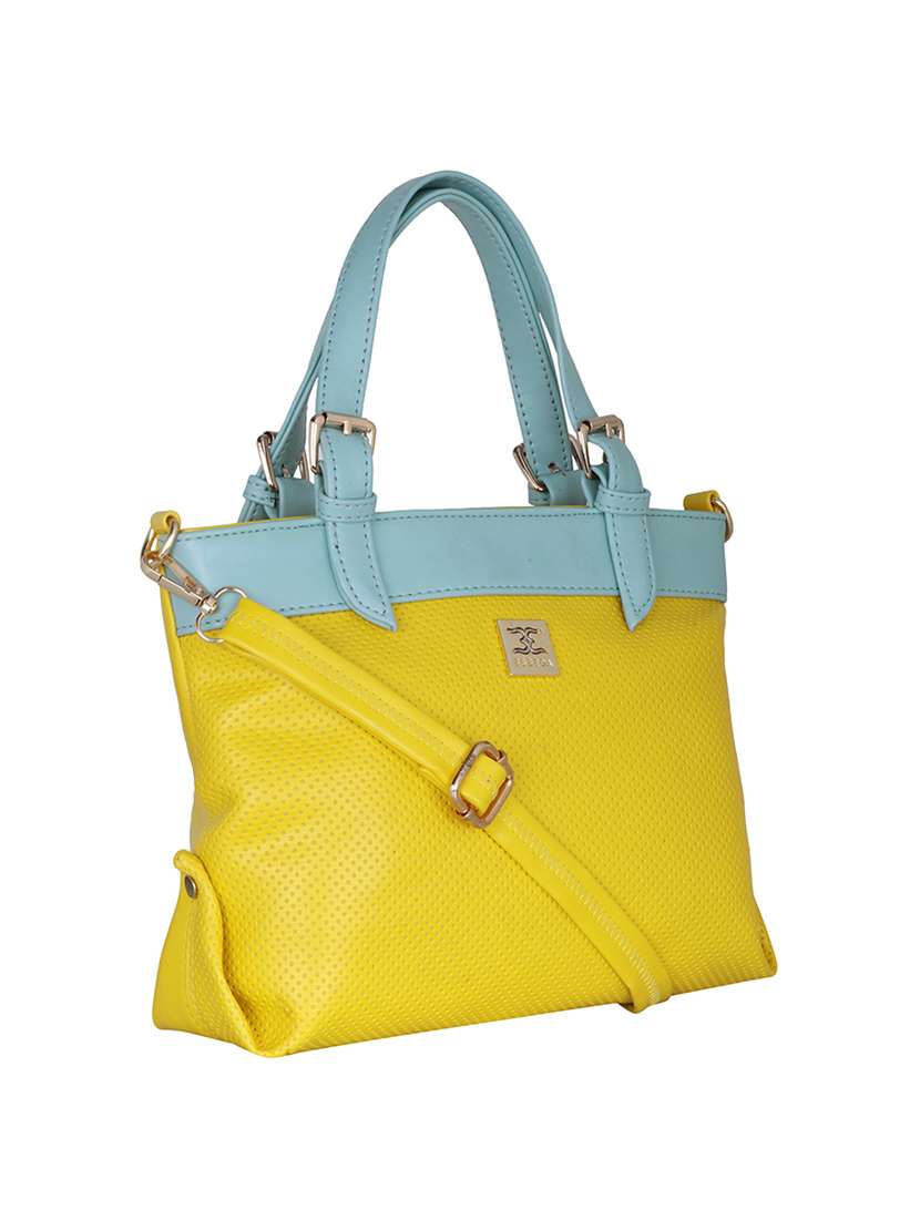yellow leatherette handbag - 17415209 -  Standard Image - 4