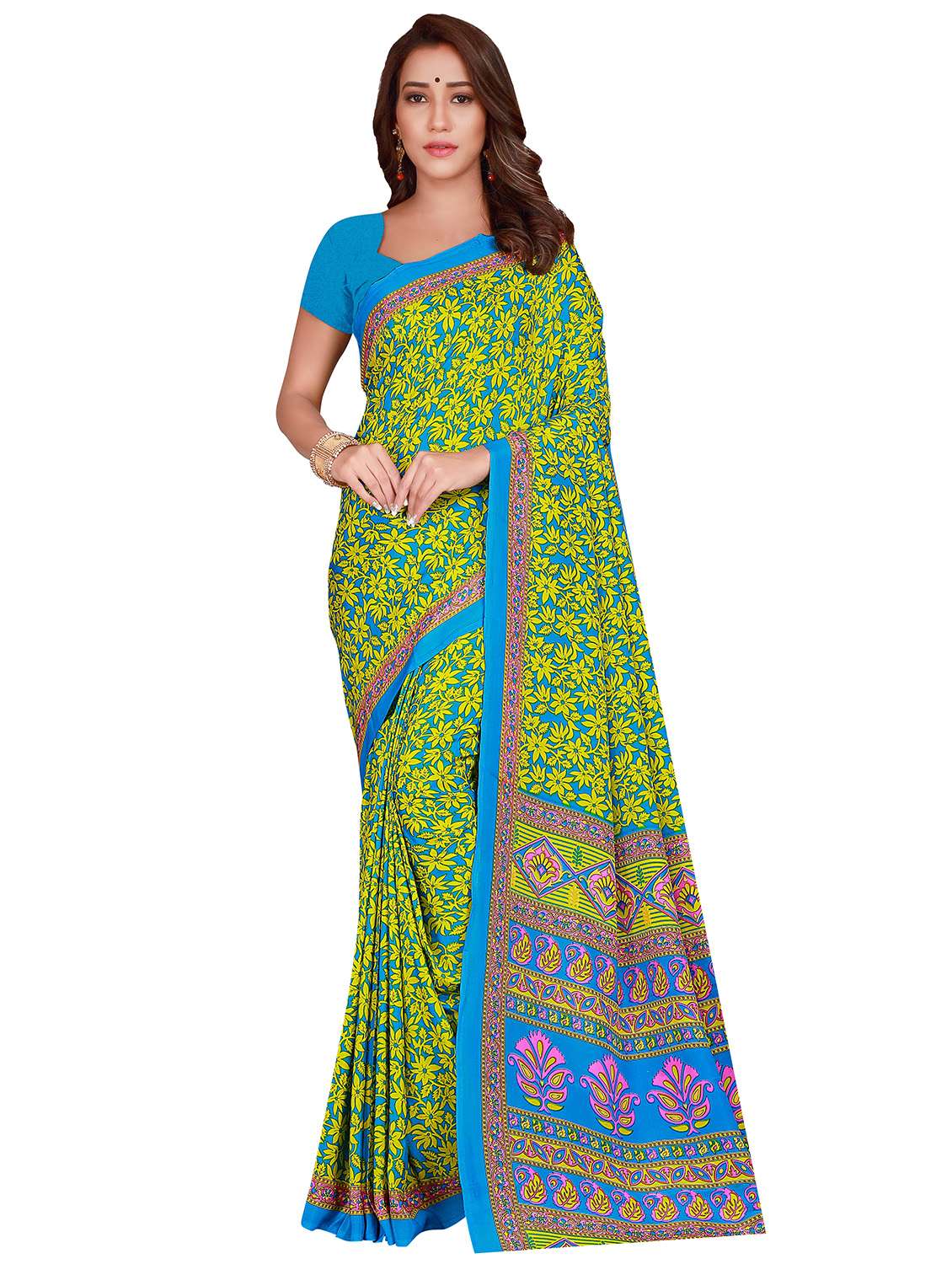 floral printed saree