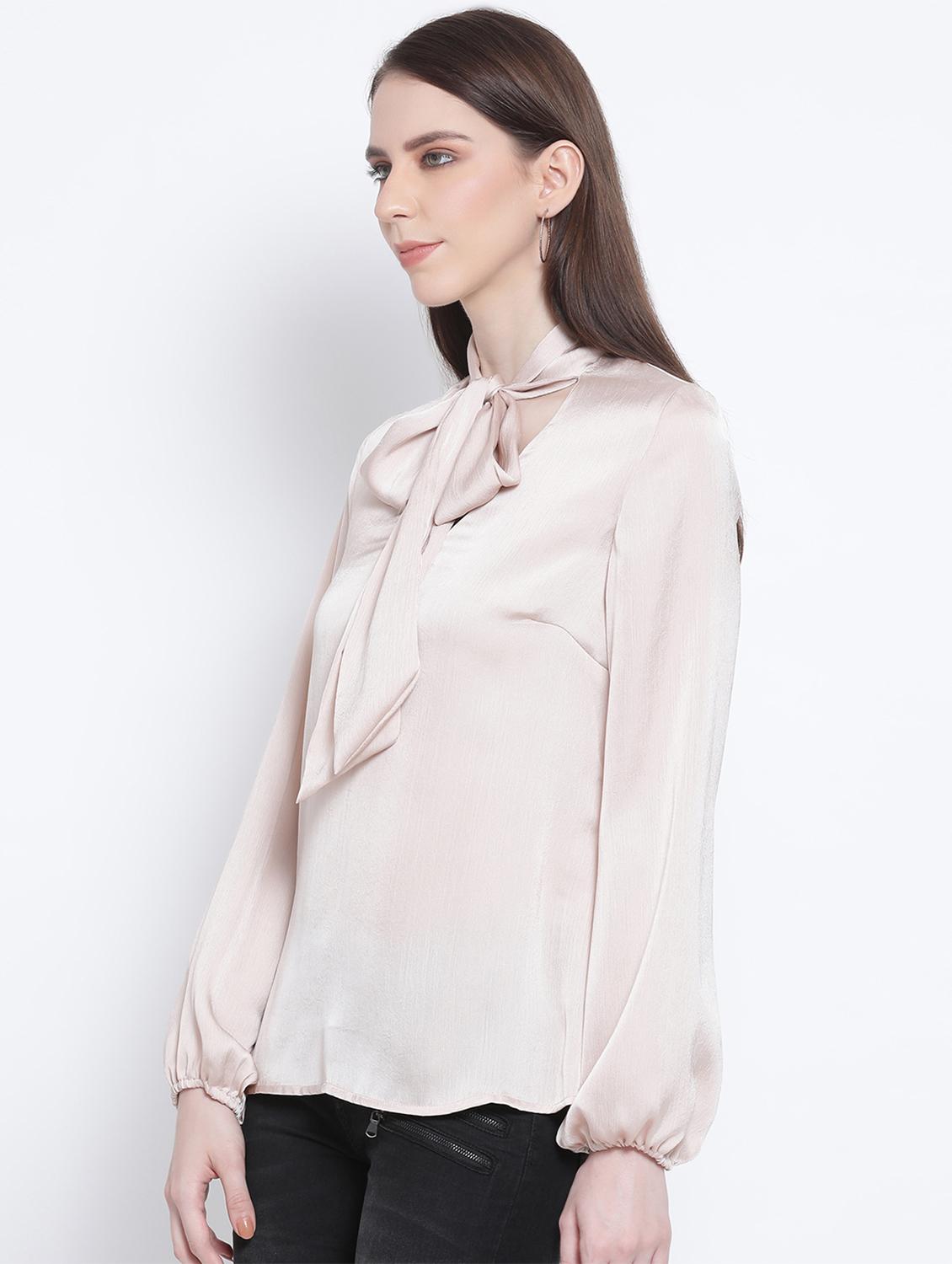 women's a line tie-up neck top - 17415513 -  Standard Image - 1