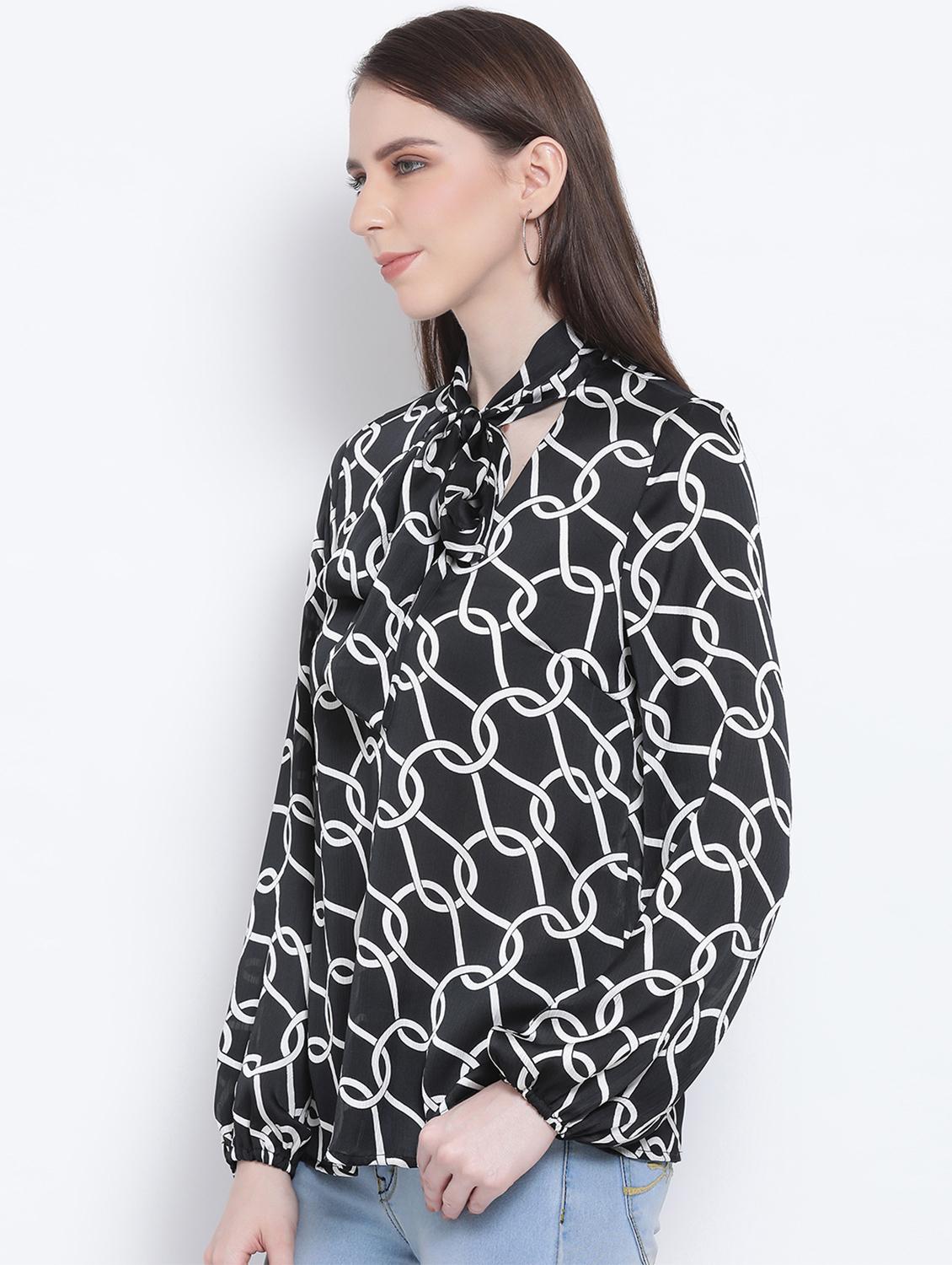 tie up neck solid top - 17415514 - Standard Image - 1