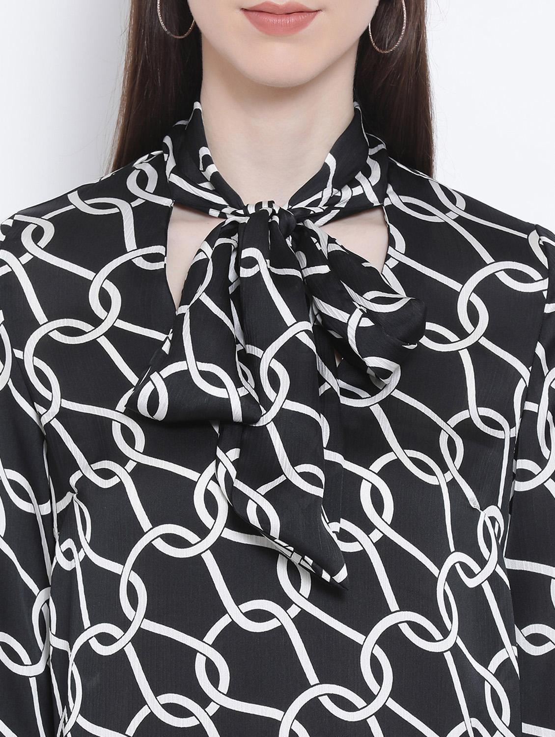 tie up neck solid top - 17415514 - Standard Image - 4