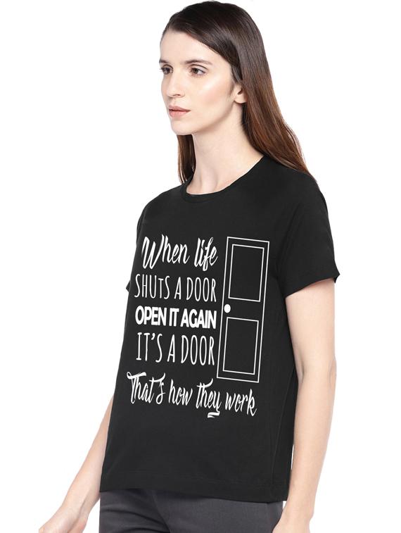 round neck typographic tee - 17415645 - Standard Image - 1