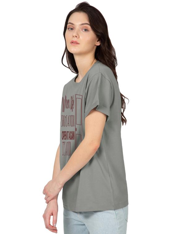 round neck typographic tee - 17415647 - Standard Image - 1