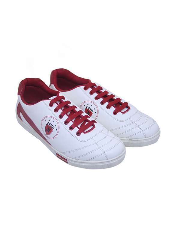 red synthetic lace up sneakers - 17415720 -  Standard Image - 1
