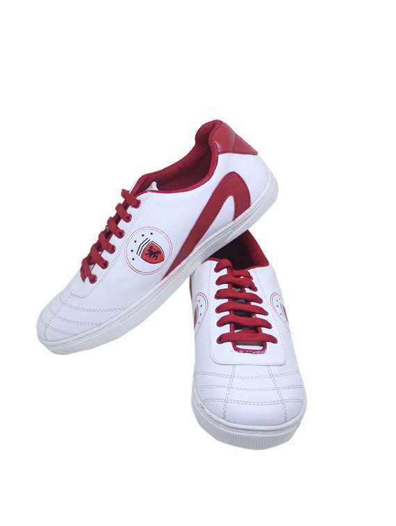 red synthetic lace up sneakers - 17415720 - Standard Image - 4