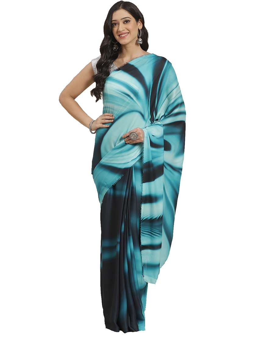 abstract printed saree