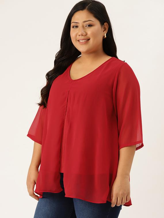 v-neck layered top - 17416763 -  Standard Image - 1