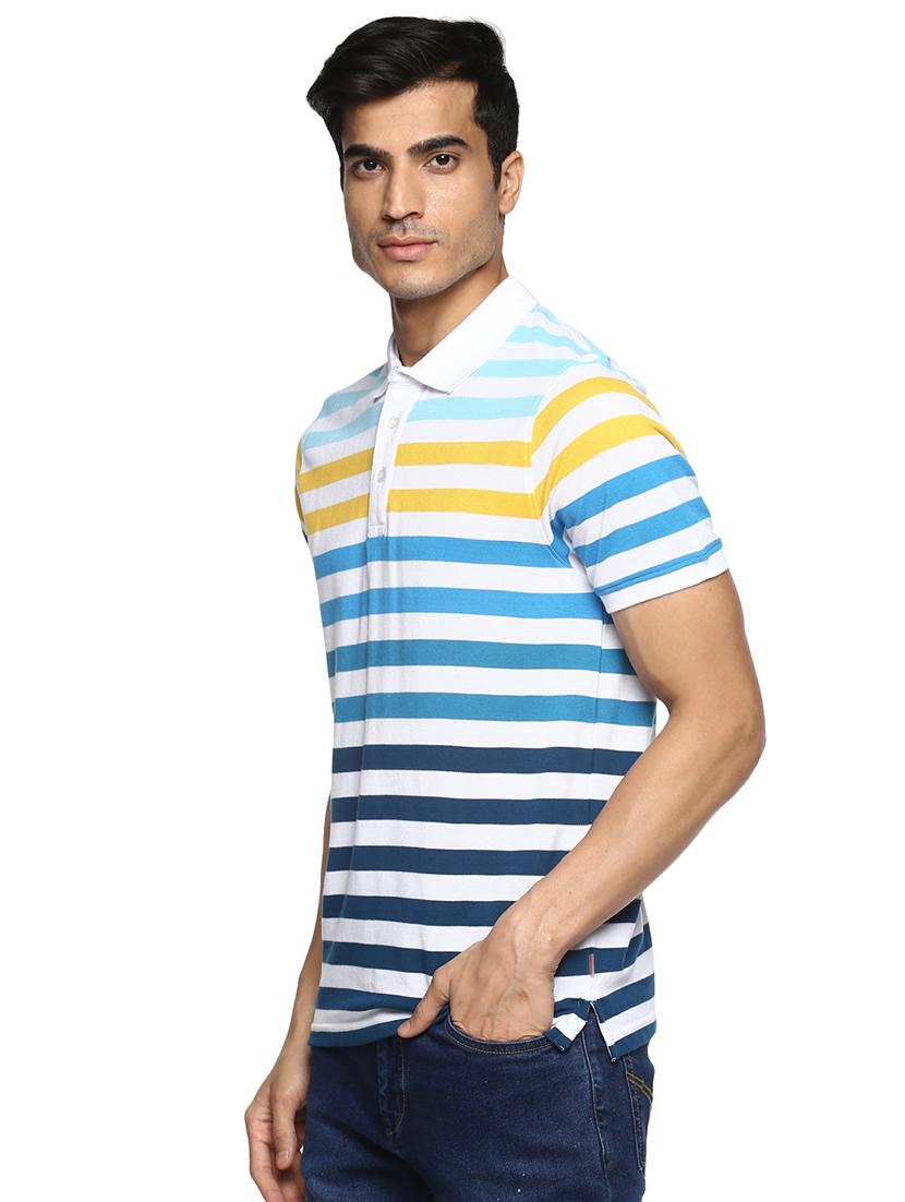blue striped collared t-shirt - 17417512 -  Standard Image - 1