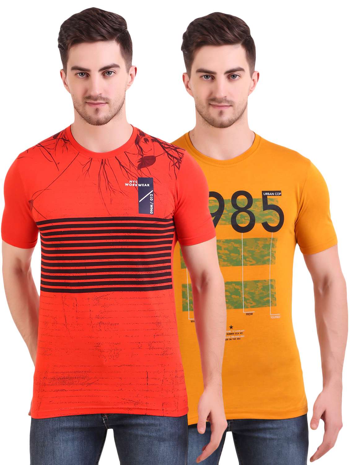 multi colored printed t-shirts combo