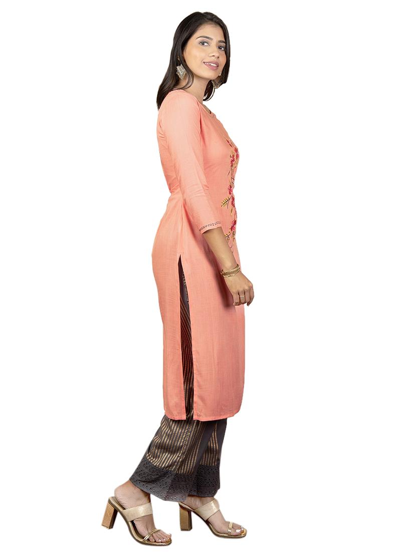 embroidered kurta pant set - 17418143 - Standard Image - 1