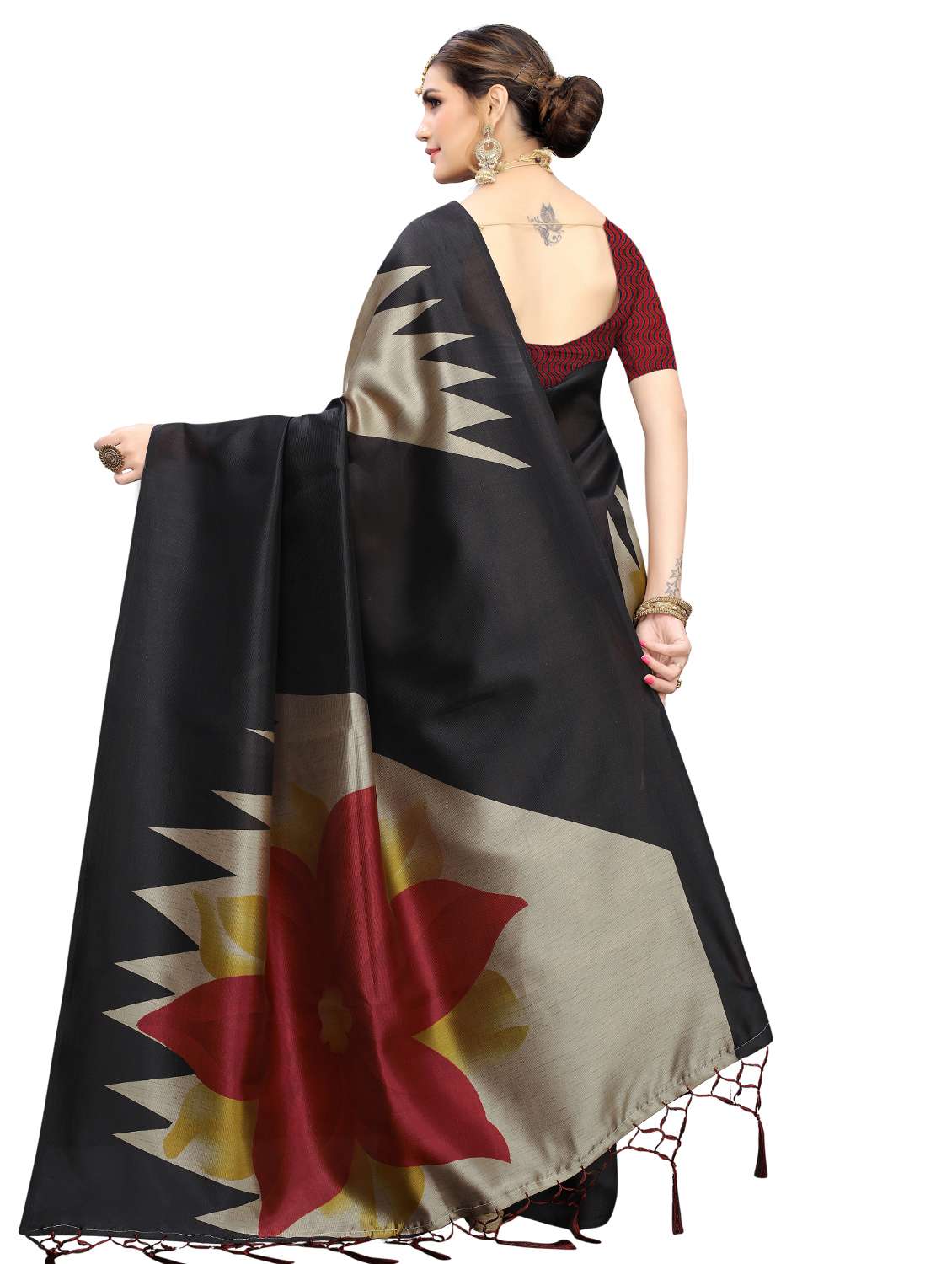 floral printed saree - 17418455 - Standard Image - 1