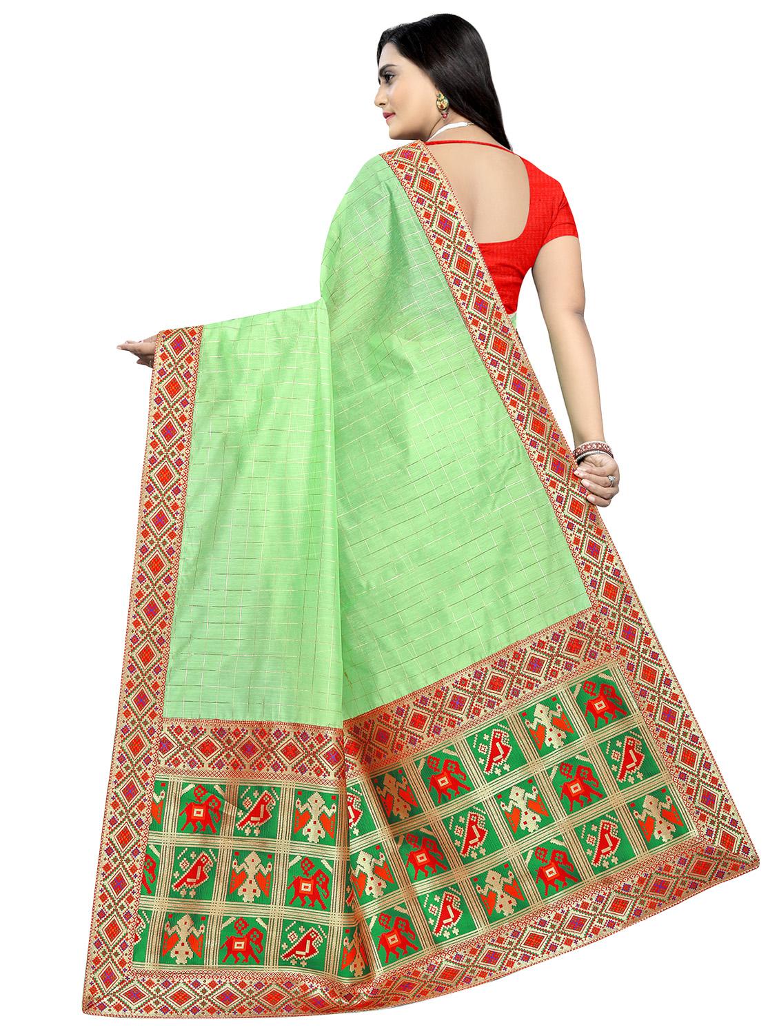 solid bordered saree - 17418474 - Standard Image - 1