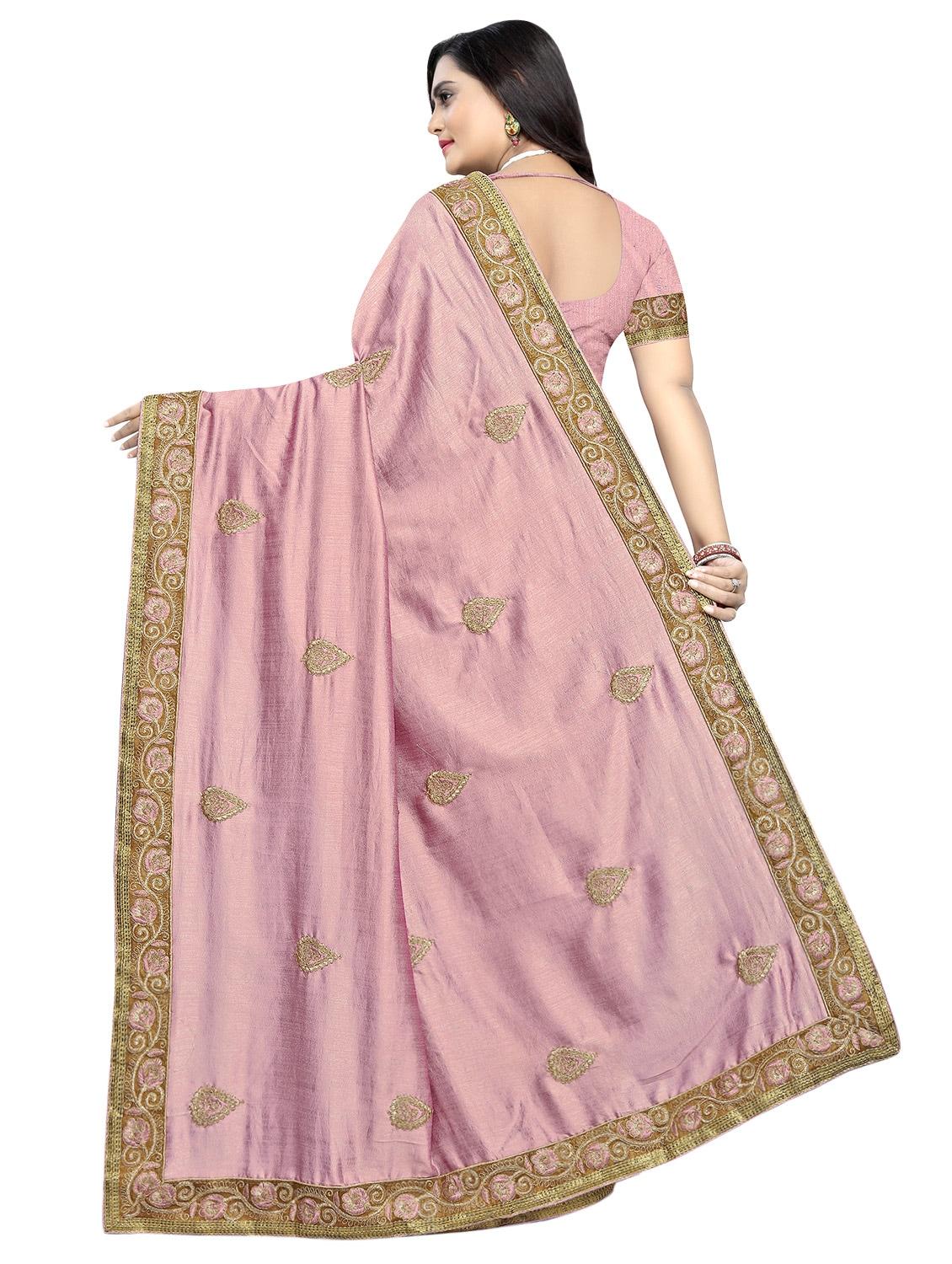 bordered embroidered saree with blouse - 17418475 -  Standard Image - 1