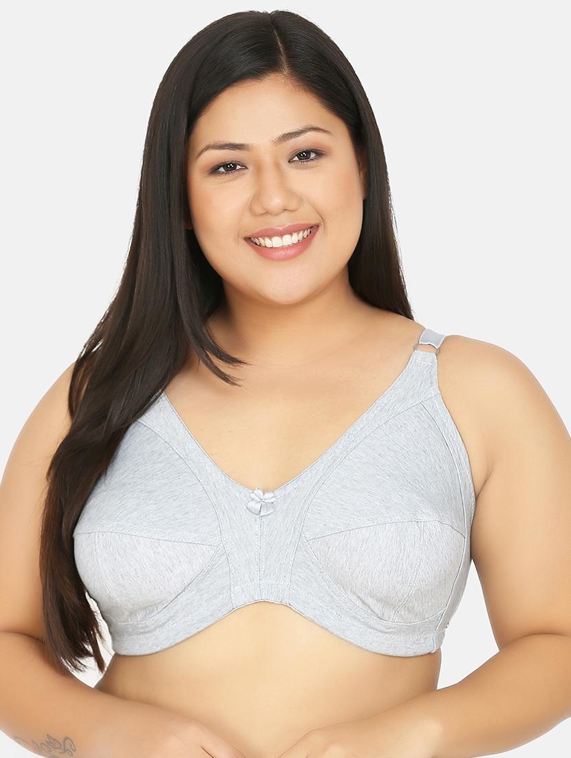 grey cotton plus bra