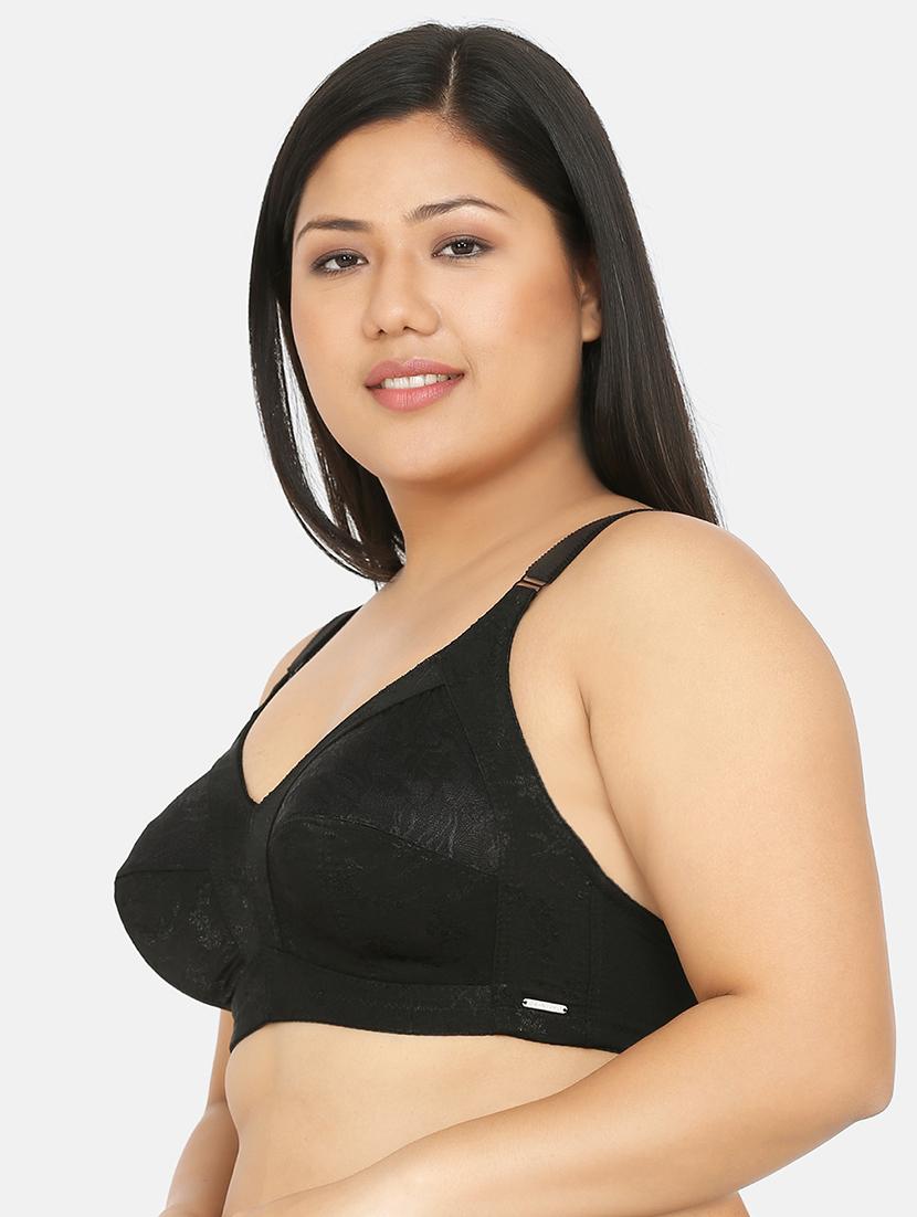 black cotton plus bra - 17419293 - Standard Image - 1