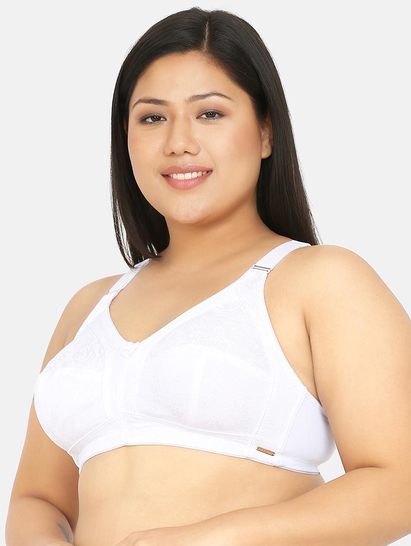 white cotton plus bra - 17419294 - Standard Image - 1