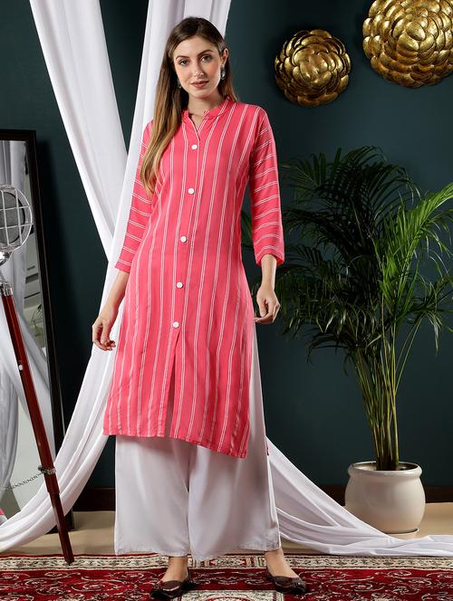 women's front slit kurta - 17419439 - Standard Image - 0