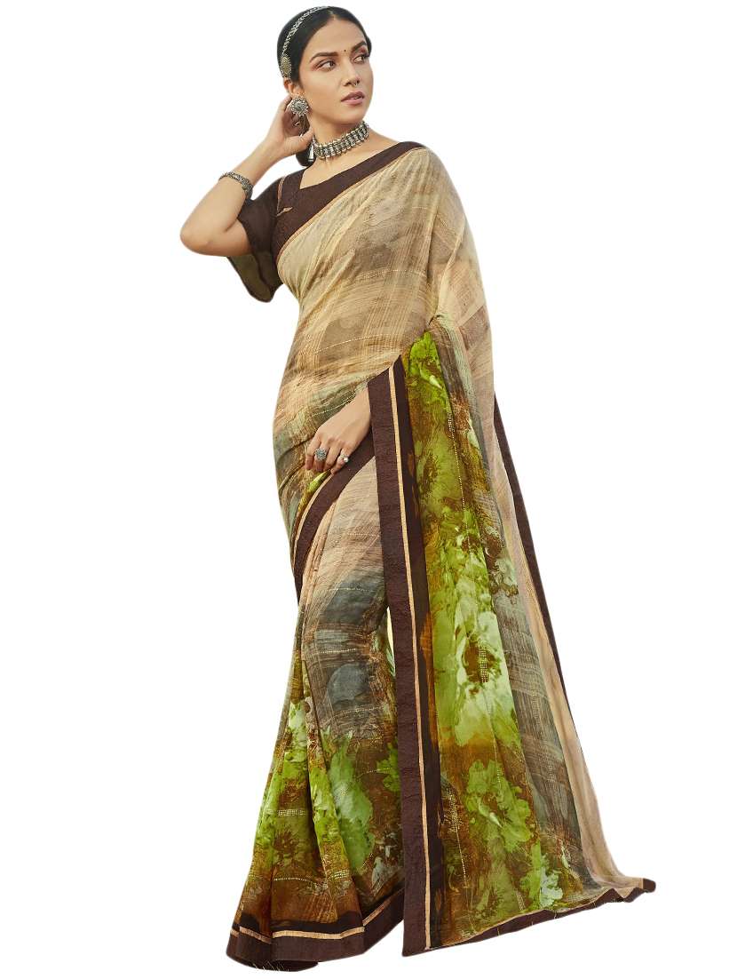 abstract printed saree with blouse
