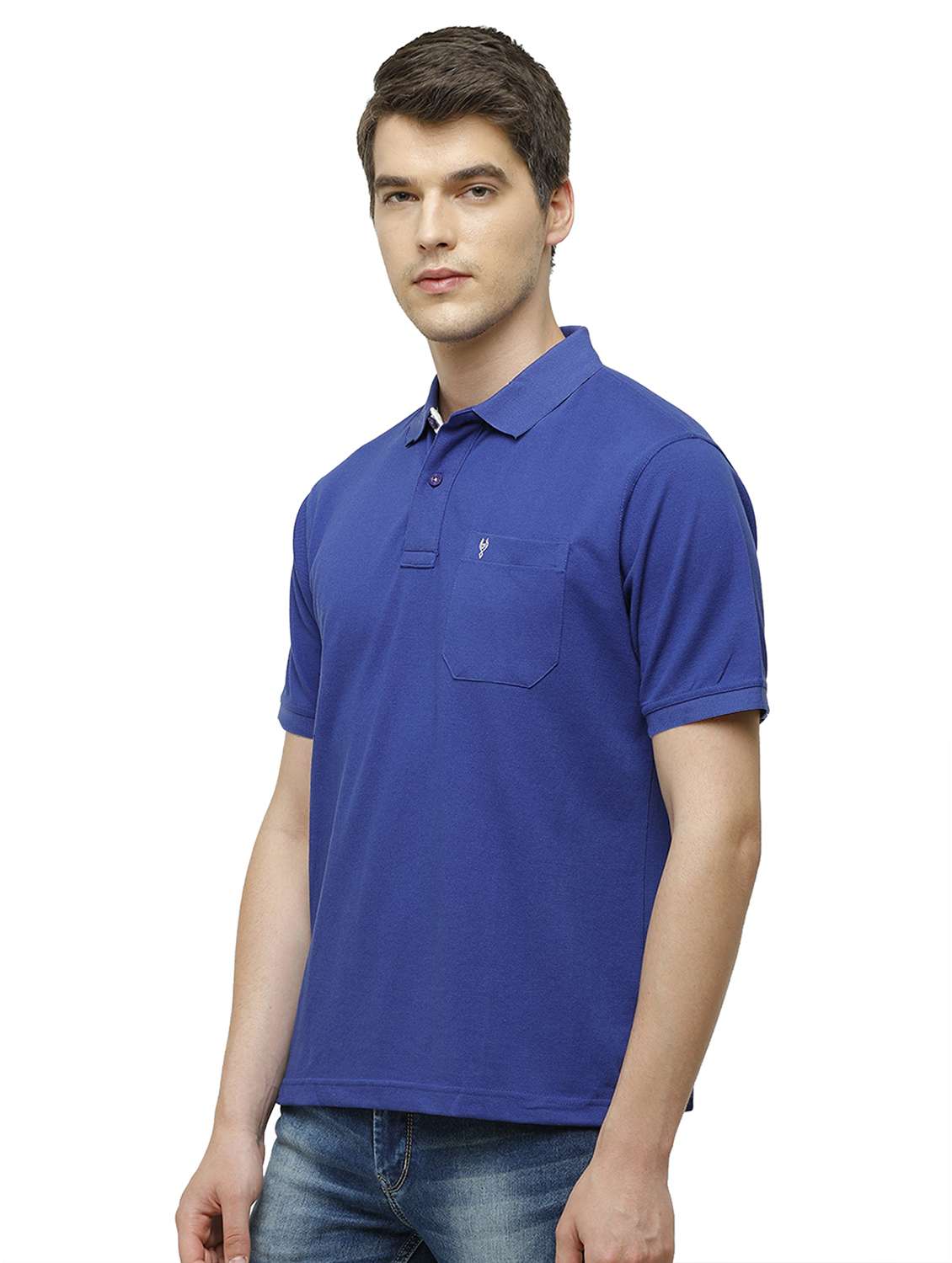 indigo solid polo t-shirt - 17420150 -  Standard Image - 1