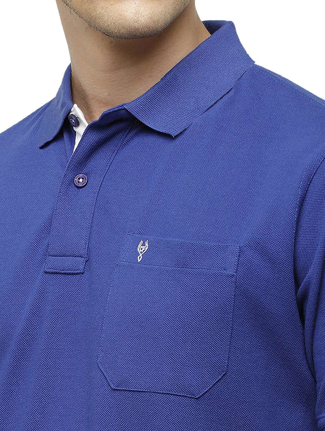 indigo solid polo t-shirt - 17420150 -  Standard Image - 4