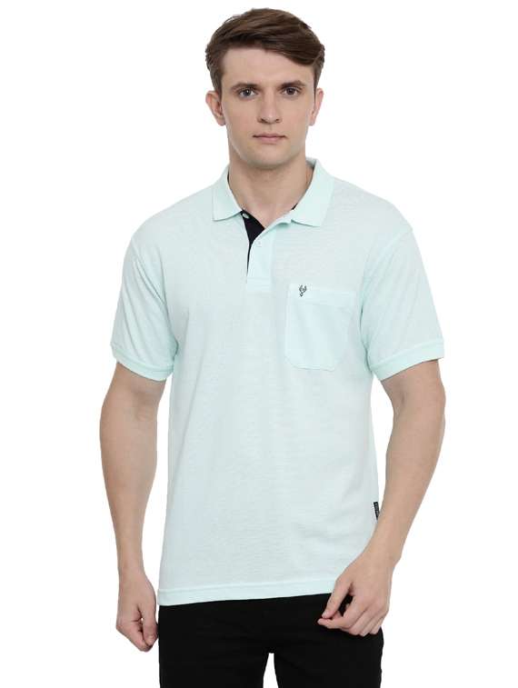 green solid polo t-shirt