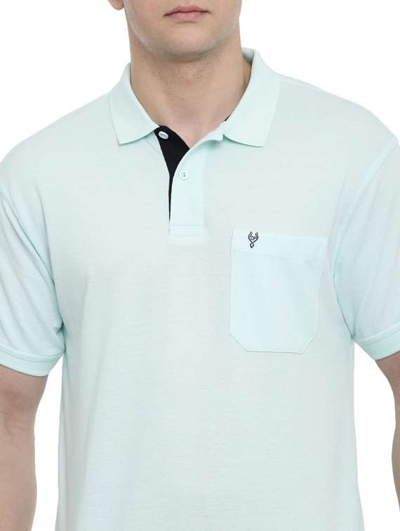 green solid polo t-shirt - 17420156 - Standard Image - 4
