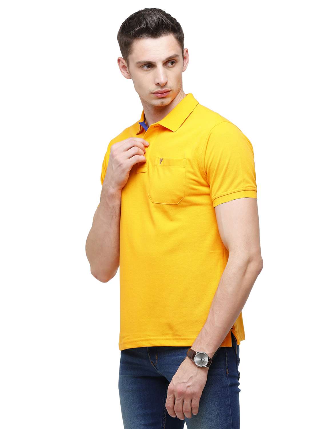 yellow solid polo t-shirt - 17420180 -  Standard Image - 1