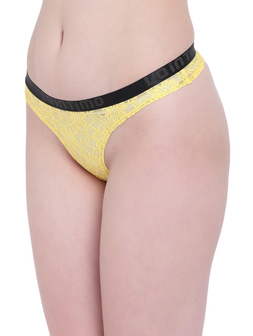 yellow nylon thongs panty - 17422001 - Standard Image - 1