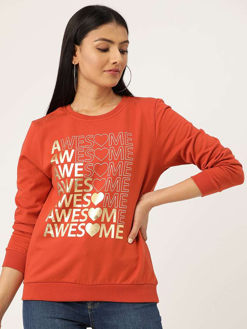 women's chest print sweatshirt