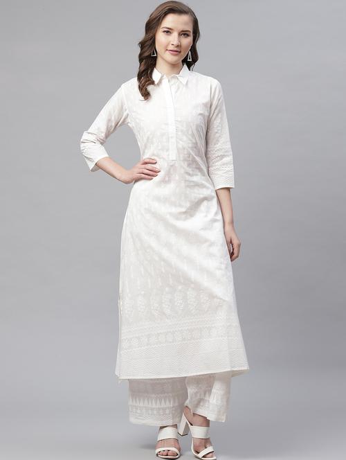 printed kurta palazzo set - 17423303 - Standard Image - 0