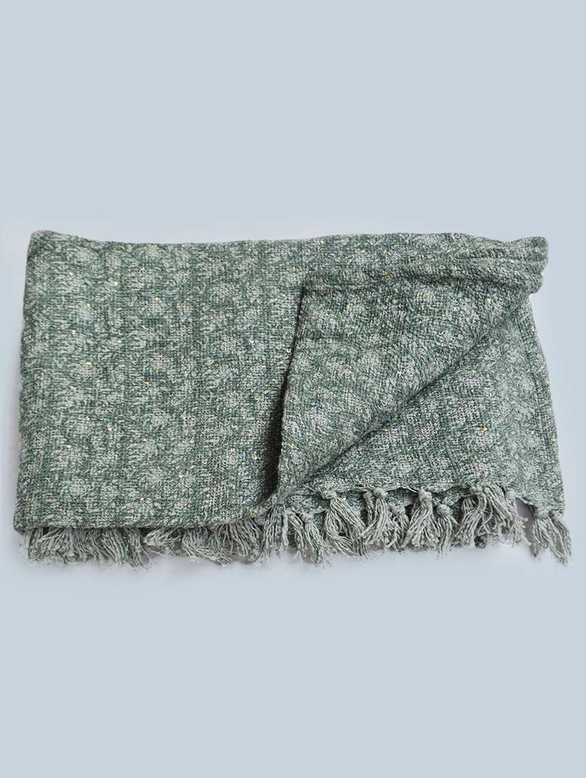  vintage cotton slub printed throw blanket 
