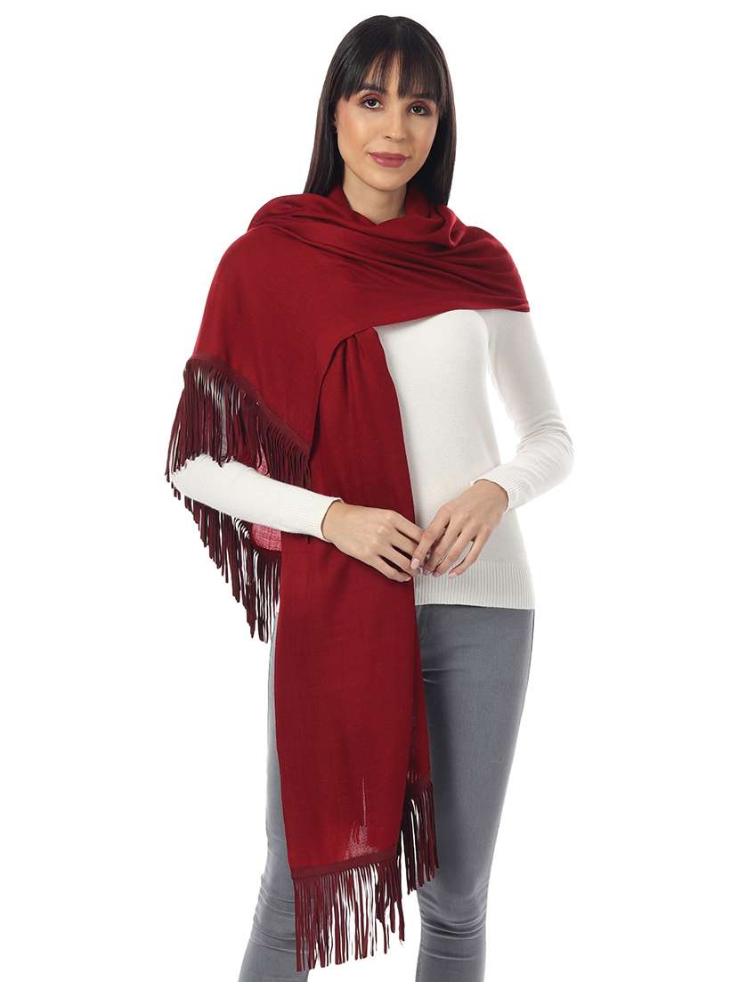 women's solid print stole - 17423431 - Standard Image - 1