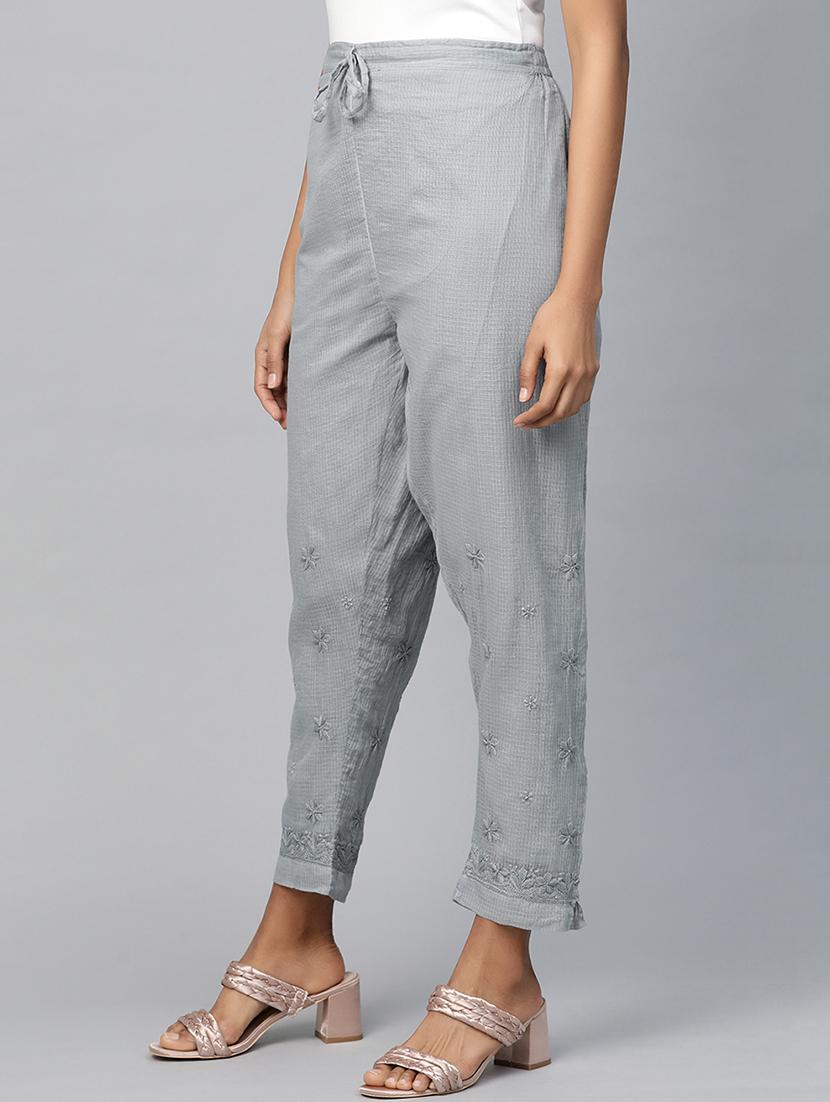 embroidered hem straight palazzo - 17423610 -  Standard Image - 1