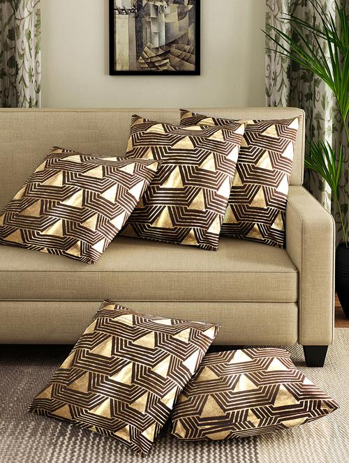 foil printed velvet cushion cover (set of 5) - 17423945 - Standard Image - 0