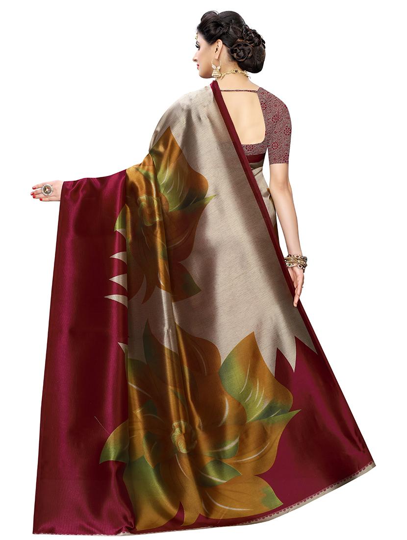 floral printed saree with blouse - 17424413 -  Standard Image - 1