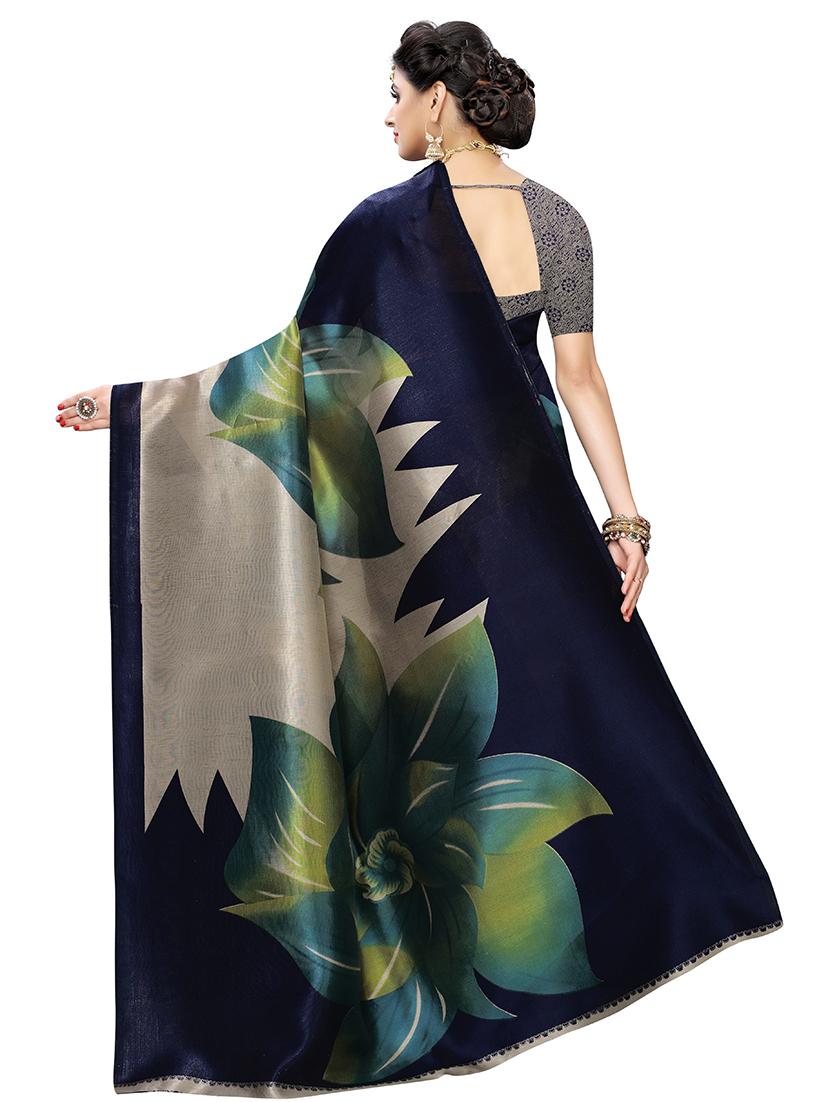 floral printed saree with blouse - 17424414 - Standard Image - 1
