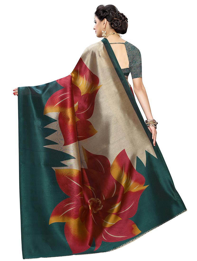 floral printed saree with blouse - 17424415 -  Standard Image - 1