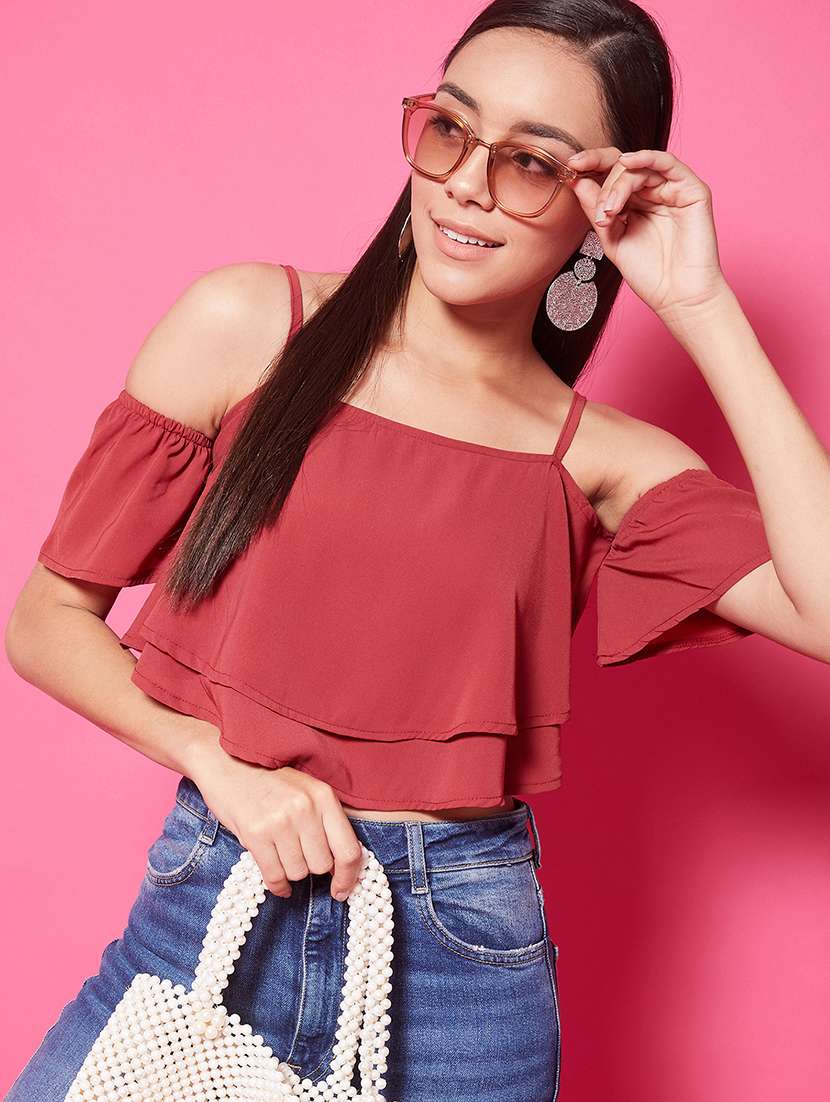 women's layered shoulder strap top