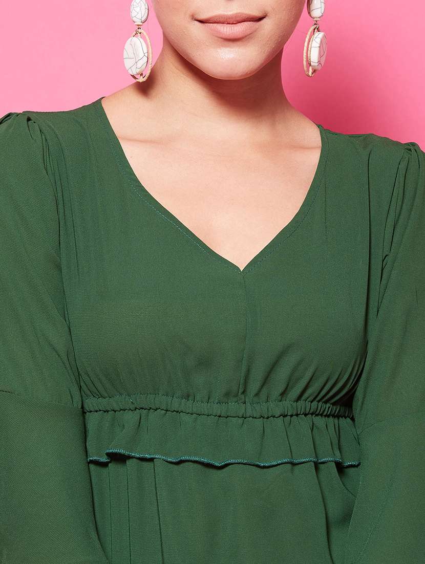 Women's Peplum V Neck Top