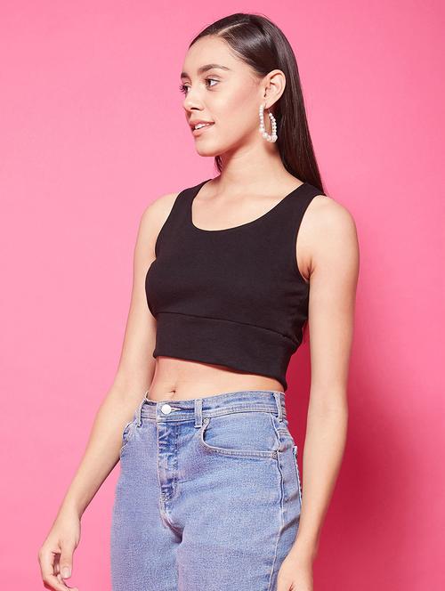 women's crop round neck top - 17424510 -  Standard Image - 0