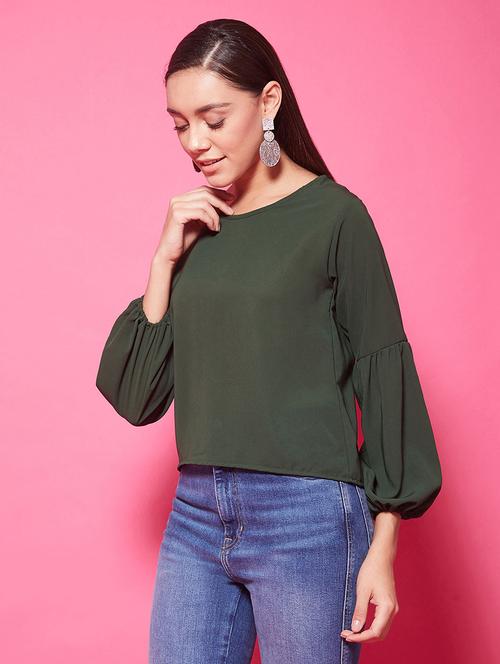 women's straight round neck top - 17424521 -  Standard Image - 0