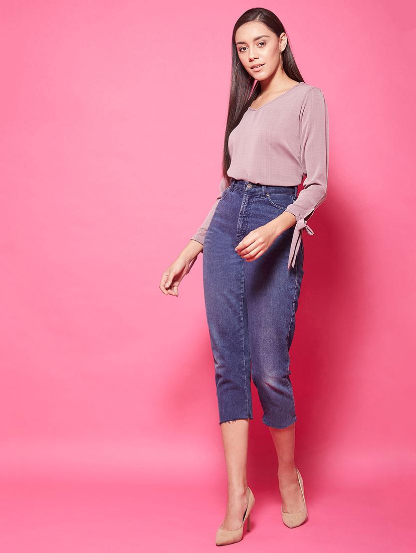 tie up sleeves checkered top - 17424528 - Standard Image - 4