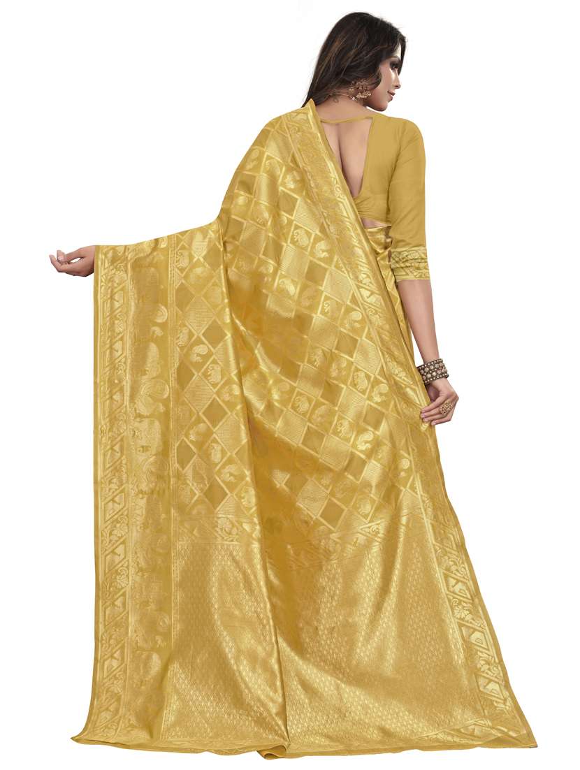 solid banarasi saree with blouse - 17424530 - Standard Image - 1