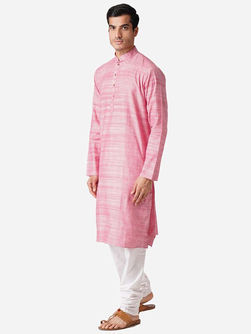pink cotton kurta pyjama ethnic wear set - 17424572 -  Standard Image - 1