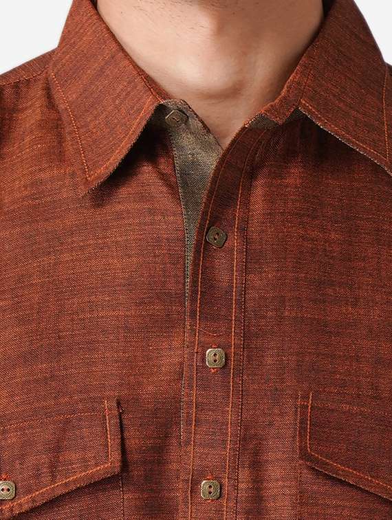 rust cotton kurta pyjama ethnic wear set - 17424579 -  Standard Image - 4