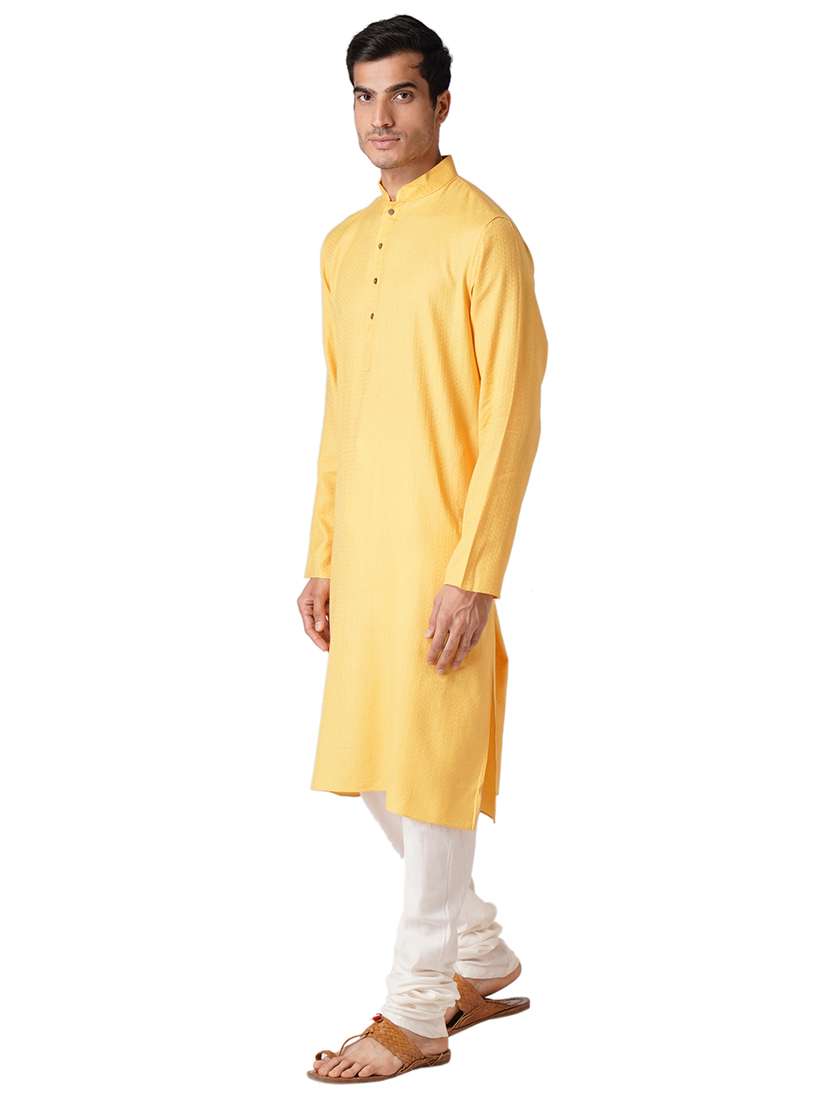 yellow cotton kurta pyjama ethnic wear set - 17424592 -  Standard Image - 1