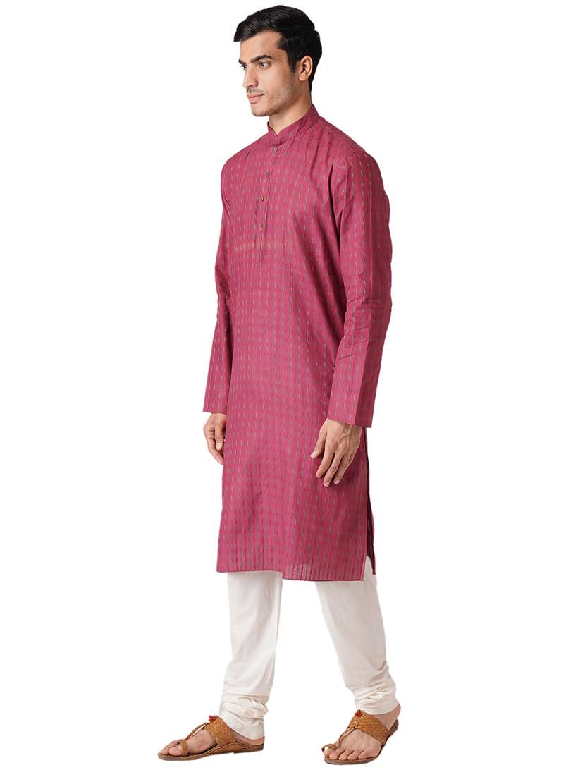maroon cotton kurta pyjama ethnic wear set - 17424596 -  Standard Image - 1