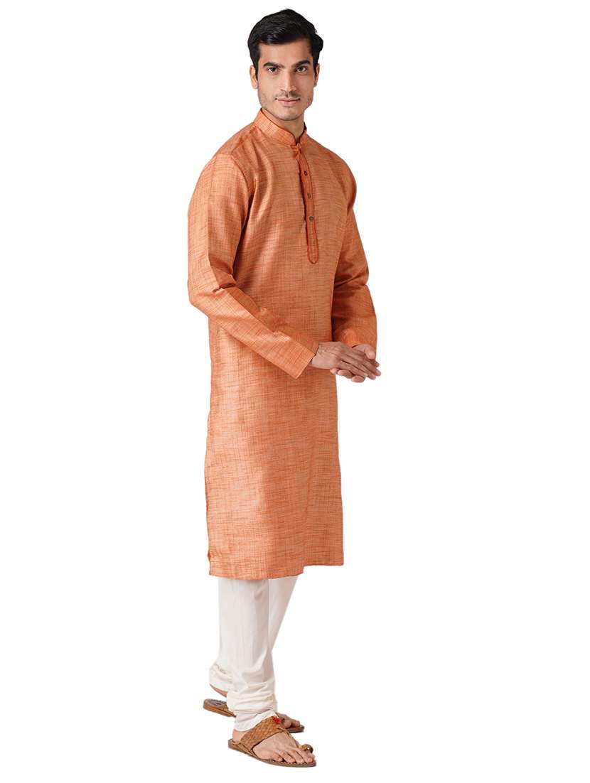 rust cotton kurta pyjama ethnic wear set - 17424607 - Standard Image - 1