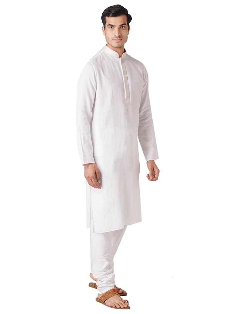 off white solid long kurta - 17424647 - Standard Image - 1